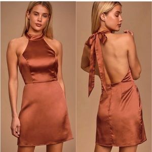 NWT Lulus Orange/Rust Mini Dress
